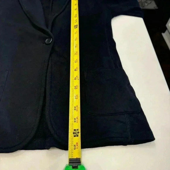 Standard James Perse Black Stretch Cotton One Button Knit Blazer Size 2 Small - Picture 6 of 9